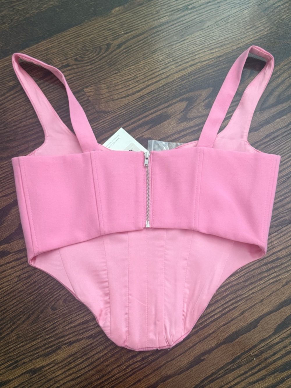 Bardot Bubblegum Pink Corset-Style women’s crop top - Picture 3 of 3